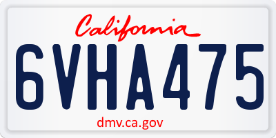 CA license plate 6VHA475
