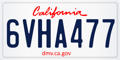 CA license plate 6VHA477