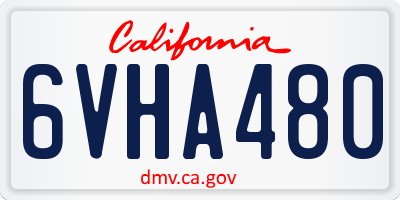 CA license plate 6VHA480
