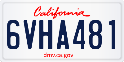 CA license plate 6VHA481