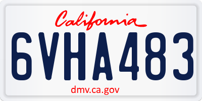CA license plate 6VHA483
