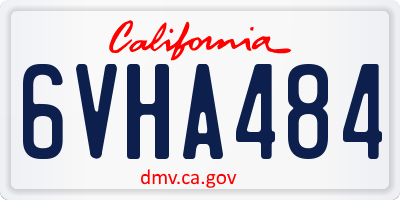 CA license plate 6VHA484