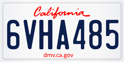 CA license plate 6VHA485