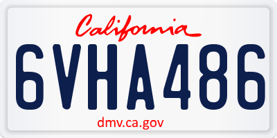 CA license plate 6VHA486
