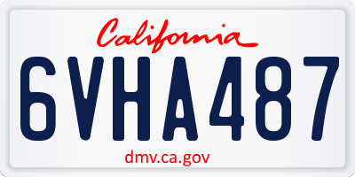 CA license plate 6VHA487
