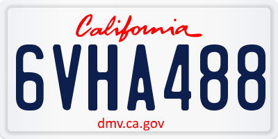 CA license plate 6VHA488