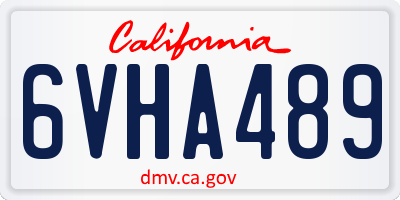 CA license plate 6VHA489