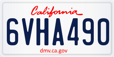 CA license plate 6VHA490