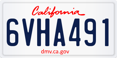 CA license plate 6VHA491