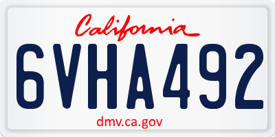 CA license plate 6VHA492