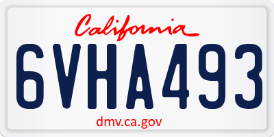 CA license plate 6VHA493
