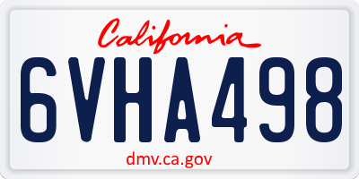 CA license plate 6VHA498