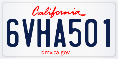 CA license plate 6VHA501