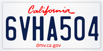 CA license plate 6VHA504