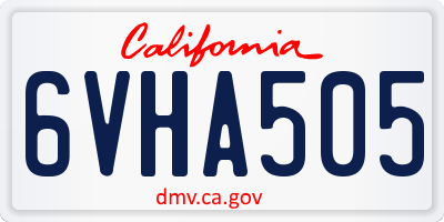 CA license plate 6VHA505