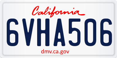 CA license plate 6VHA506