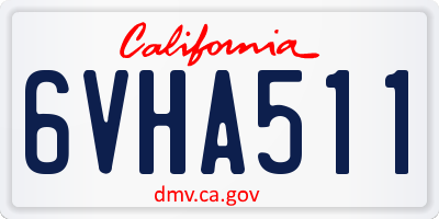 CA license plate 6VHA511
