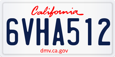 CA license plate 6VHA512