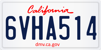 CA license plate 6VHA514