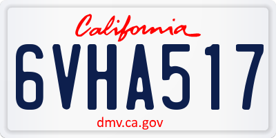 CA license plate 6VHA517