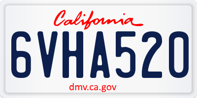 CA license plate 6VHA520