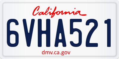 CA license plate 6VHA521