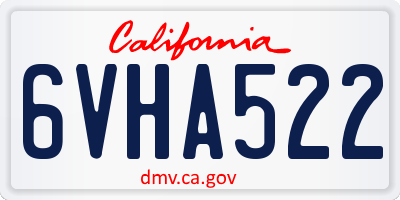 CA license plate 6VHA522