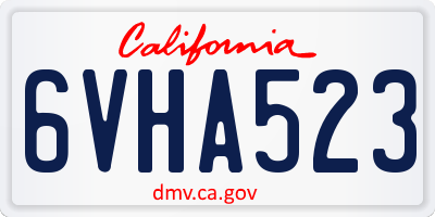 CA license plate 6VHA523