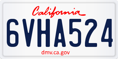 CA license plate 6VHA524
