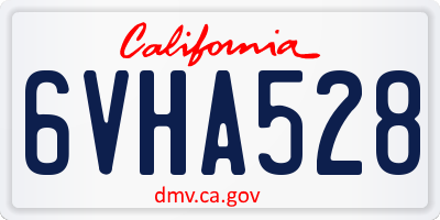 CA license plate 6VHA528