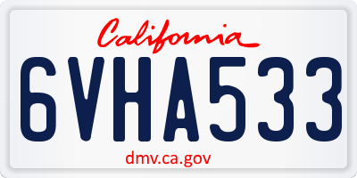 CA license plate 6VHA533