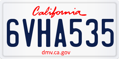 CA license plate 6VHA535