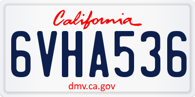 CA license plate 6VHA536