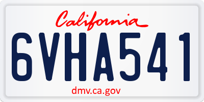 CA license plate 6VHA541