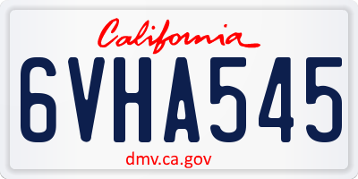 CA license plate 6VHA545