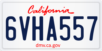 CA license plate 6VHA557