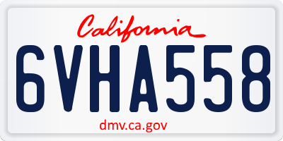 CA license plate 6VHA558
