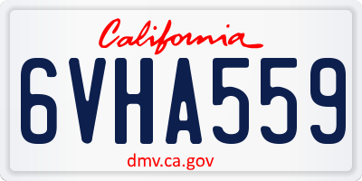CA license plate 6VHA559