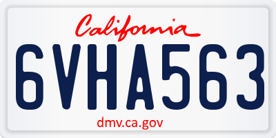CA license plate 6VHA563