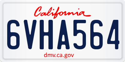 CA license plate 6VHA564
