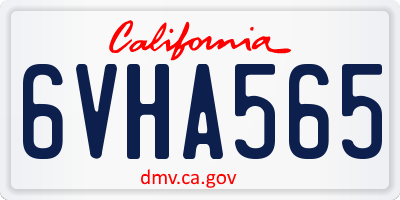 CA license plate 6VHA565