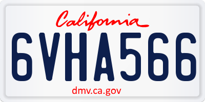 CA license plate 6VHA566