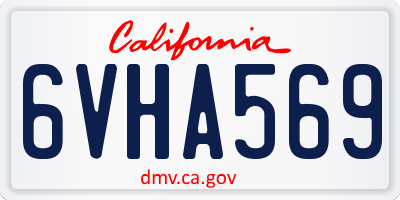 CA license plate 6VHA569