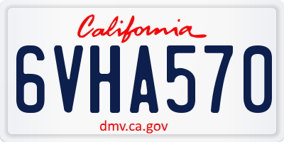 CA license plate 6VHA570