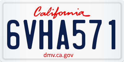 CA license plate 6VHA571