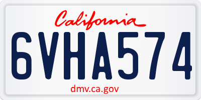 CA license plate 6VHA574