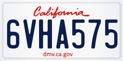 CA license plate 6VHA575