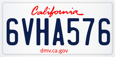 CA license plate 6VHA576