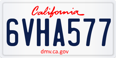 CA license plate 6VHA577