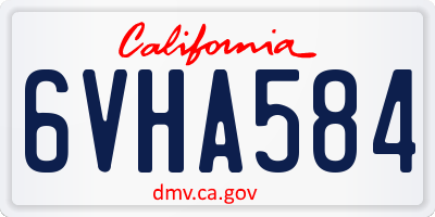 CA license plate 6VHA584